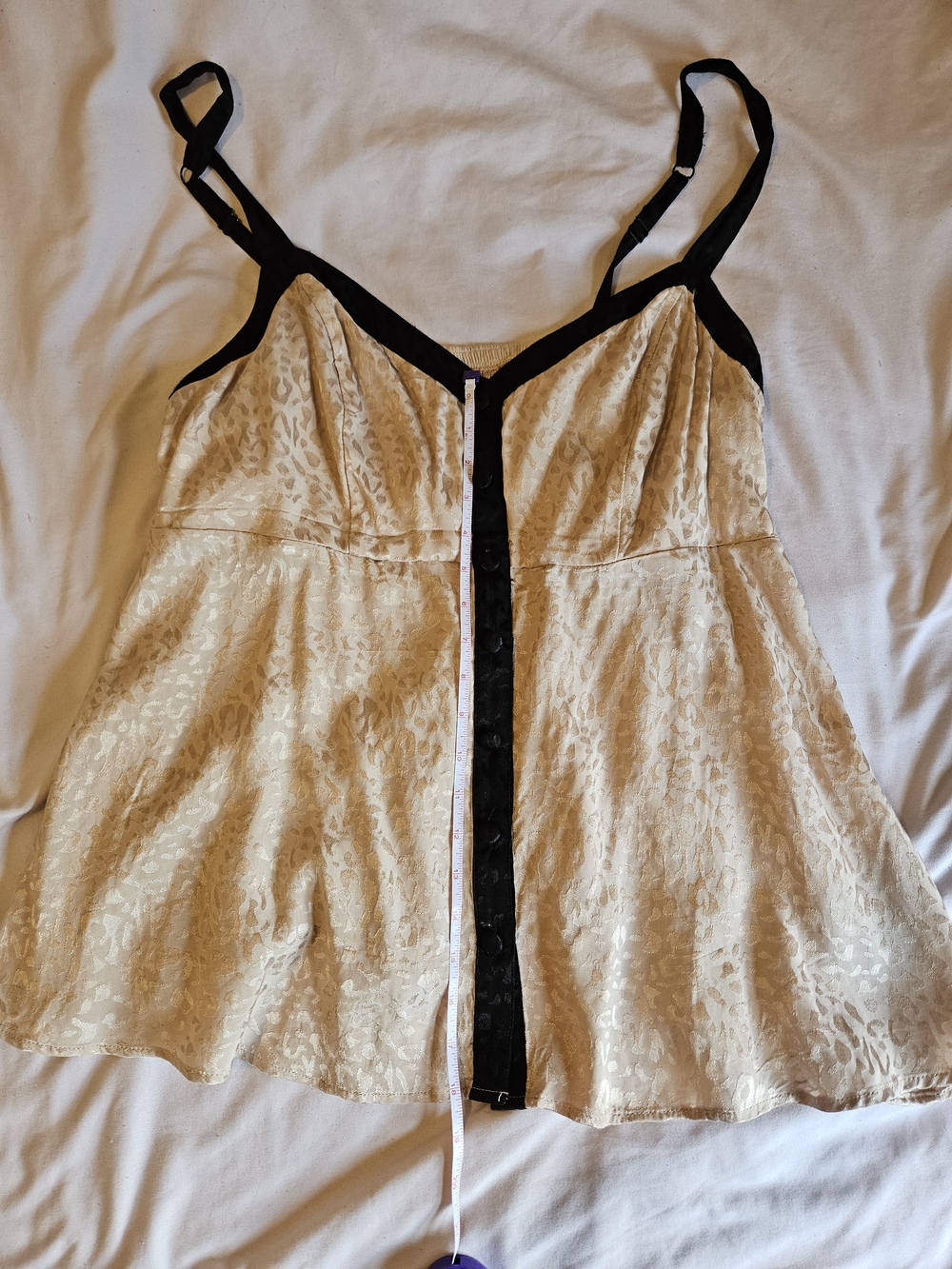 torrid Cream Camisole with Black Trim and Buttons